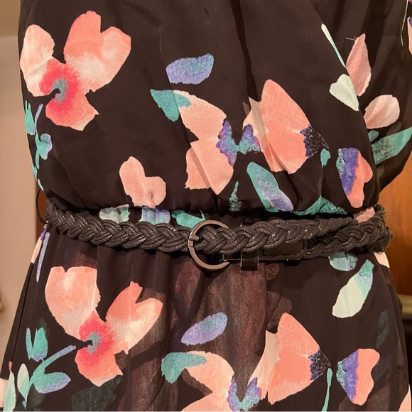 Juniors • Candies Floral High Low Belted Dress • Medium - Picture 6 of 12